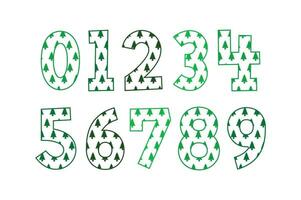 Versatile Collection of Christmas Tree Numbers for Various Uses vector