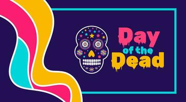 día de el muerto, dia Delaware los muertos, dia Delaware muertos vistoso mexicano cráneo Arte antecedentes diseño modelo. tradicional mexicano fiesta póster, fiesta volantes, saludo tarjeta, bandera y antecedentes. vector