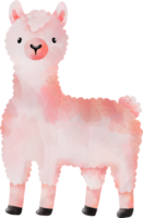 Watercolor Pink Llama png