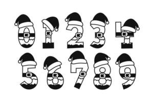 Versatile Collection of Santa Claus Numbers for Various Uses vector