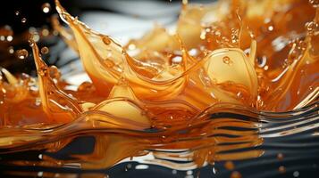 Caramel splash generative ai photo