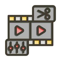 Video Editing Vector Thick Line Filled Colors Icon For Personal And Commercial Use.