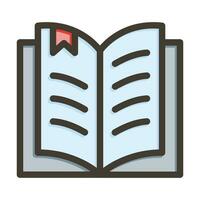 Open Book Vector Thick Line Filled Colors Icon For Personal And Commercial Use.