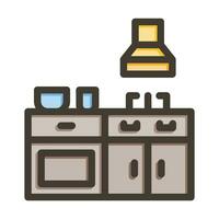 Kitchen Vector Thick Line Filled Colors Icon For Personal And Commercial Use.