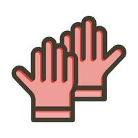 Gloves Vector Thick Line Filled Colors Icon For Personal And Commercial Use.