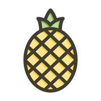 Pineapple Vector Thick Line Filled Colors Icon For Personal And Commercial Use.