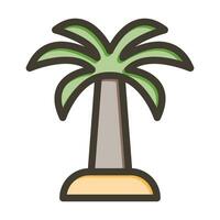 Palm Tree Vector Thick Line Filled Colors Icon For Personal And Commercial Use.