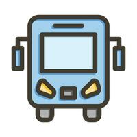 Bus Vector Thick Line Filled Colors Icon For Personal And Commercial Use.