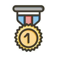 oro medalla vector grueso línea lleno colores icono para personal y comercial usar.