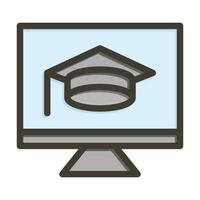 Online Course Vector Thick Line Filled Colors Icon For Personal And Commercial Use.