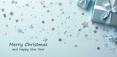 Christmas banner. Background Xmas design. Horizontal christmas poster, greeting cards, headers, website Generative AI photo