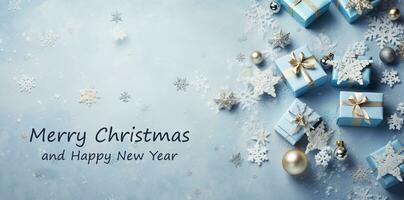 Christmas banner. Background Xmas design. Horizontal christmas poster, greeting cards, headers, website Generative AI photo