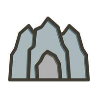 Cave Vector Thick Line Filled Colors Icon For Personal And Commercial Use.