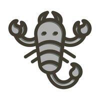 Scorpion Vector Thick Line Filled Colors Icon For Personal And Commercial Use.