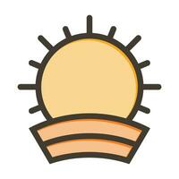 Sun Vector Thick Line Filled Colors Icon For Personal And Commercial Use.