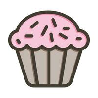 Muffin Vector Thick Line Filled Colors Icon For Personal And Commercial Use.