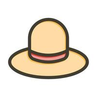 sombrero vector grueso línea lleno colores icono para personal y comercial usar.