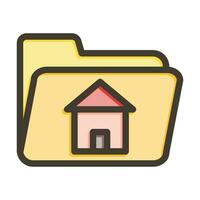 hogar vector grueso línea lleno colores icono para personal y comercial usar.