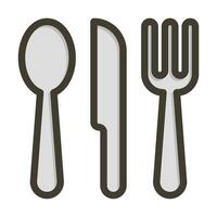 Cutlery Vector Thick Line Filled Colors Icon For Personal And Commercial Use.