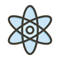 átomo vector grueso línea lleno colores icono para personal y comercial usar.