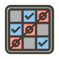 Tic Tac Toe Vector Thick Line Filled Colors Icon For Personal And Commercial Use.