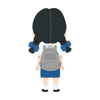 niño estudiante niña con un mochila vector