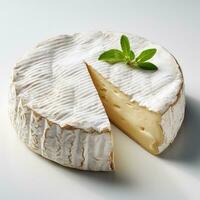 Camembert cheese Isolated on white background AI Generated photo