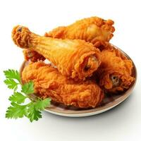 Fried chicken Isolated on white background AI Generated photo