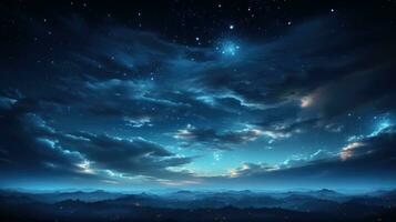 Beautiful night sky background AI Generated photo