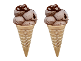Chocolate Ice cream in the cone, transparent background png