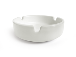 White ceramic ashtray, transparent background png