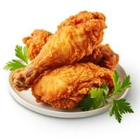Fried chicken Isolated on white background AI Generated photo