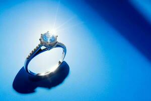 Shiny diamond ring jewelry. AI Generative Pro Photo