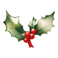 Christmas holly and berries isolated on the background, Christmas themes, generative AI png