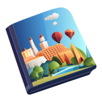 Travel Guidebook isolated on the background, generative AI png