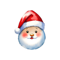 Santa Claus face with hat isolated on the background, Christmas themes, generative AI png