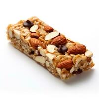 Granola bars Isolated on white background AI Generated photo