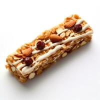 Granola bars Isolated on white background AI Generated photo