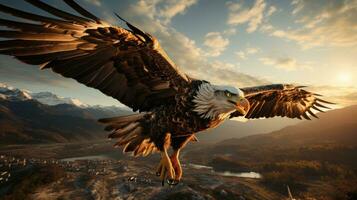 águila volador en el cielo ai generado foto