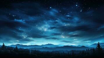 Beautiful night sky background AI Generated photo