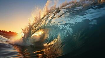 grande mar ola ai generado foto