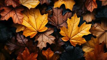 otoño hojas antecedentes ai generado foto