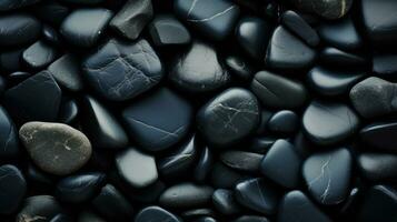 Black stones background AI Generated photo