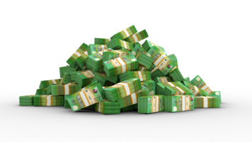 grande pilha do Pacotes do 100 australiano dólar notas. 3d Renderização do pilhas do dinheiro png