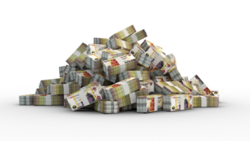 Big pile of bundles of 200 Egyptian pound notes. 3d rendering of stacks of cash png