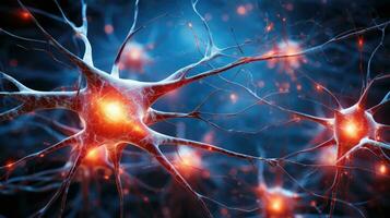 neuronas comunicar con cada otro utilizando electroquímico ai generado foto