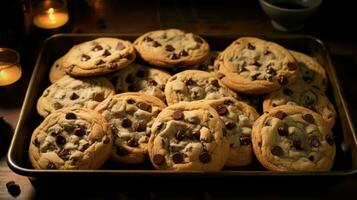 Homemade chocolate chip cookies AI Generated photo