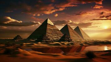 Majestic pyramid landscape AI Generated photo