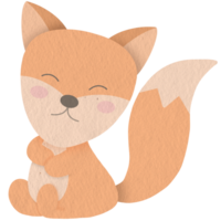 Cute red fox character png