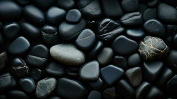 Black stones background AI Generated photo